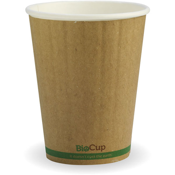 Image for BIOPAK BIOCUP DOUBLE WALL CUP 390ML KRAFT GREEN STRIPE PACK 40 from Surry Office National