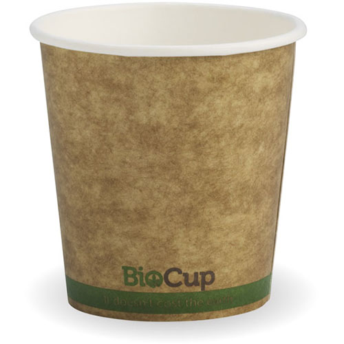 Image for BIOPAK BIOCUP SINGLE WALL CUP 120ML KRAFT GREEN STRIPE PACK 50 from Premier Office National