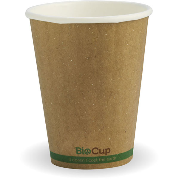 Image for BIOPAK BIOCUP DOUBLE WALL CUP 255ML KRAFT GREEN STRIPE PACK 50 from Emerald Office Supplies Office National