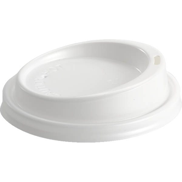 Image for BIOPAK BIOCUP PS CUP LID LARGE 90MM WHITE PACK 50 from Paul John Office National