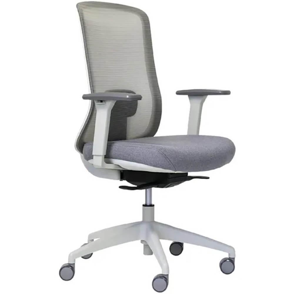 Image for BURO ELAN MESH CHAIR WITH ARMS LIGHT GREY from Absolute MBA Office National