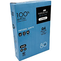 paperline eyecare ecologico a4 100% recycled copy paper 80gsm white ream of 500 sheets