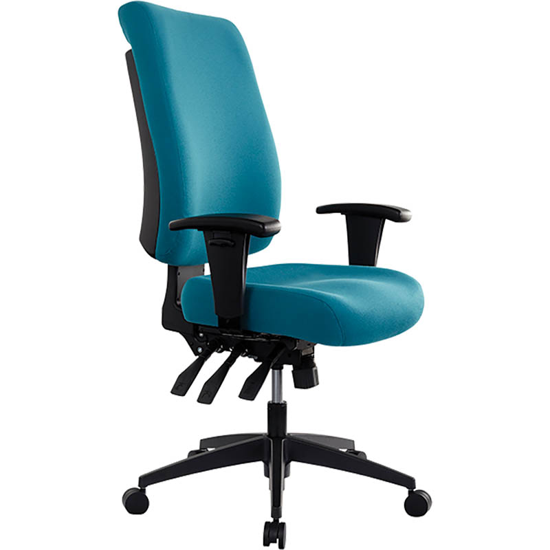 Image for BURO TIDAL CHAIR HIGH BACK ARMS TEAL from Ezi Office National Tweed