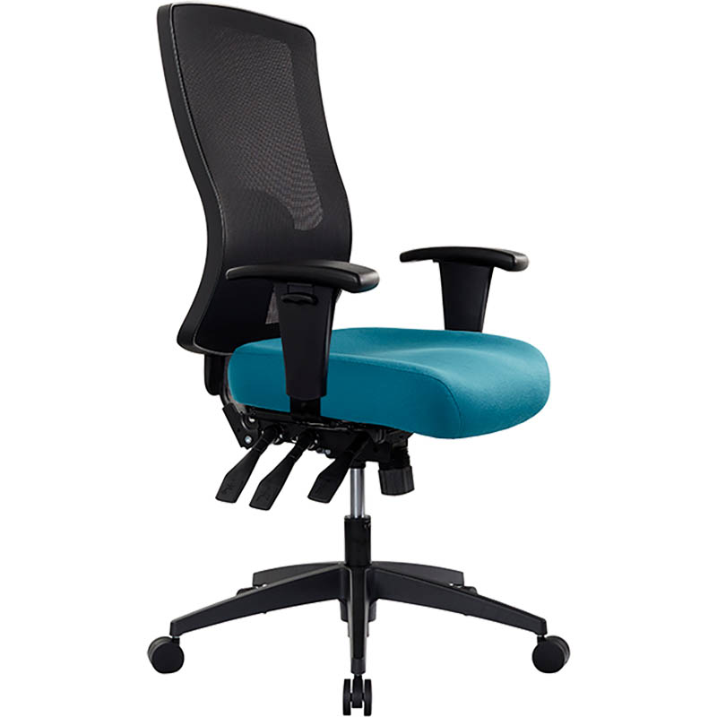 Image for BURO TIDAL CHAIR HIGH MESH BACK ARMS TEAL from Office National