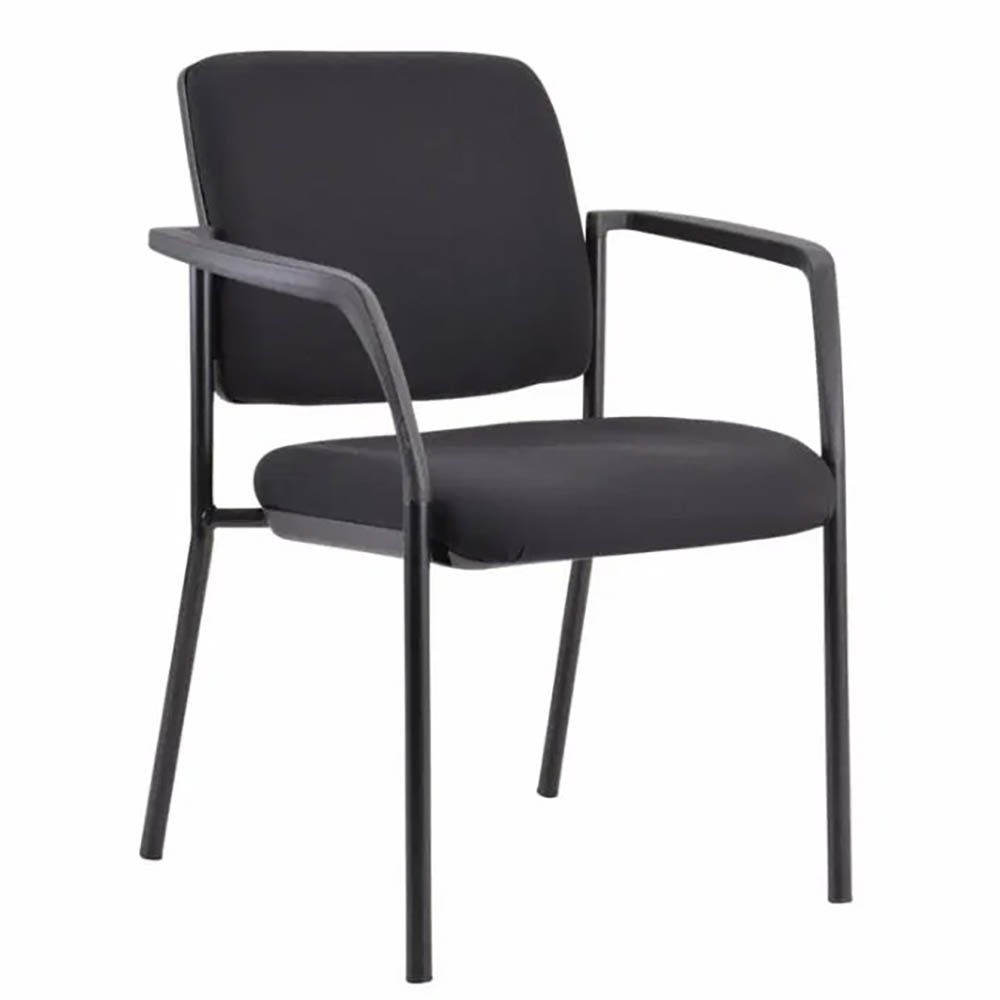 Image for BURO LINDIS 4 LEG VISITOR CHAIR WITH ARMS BLACK from Office National Sydney Stationery