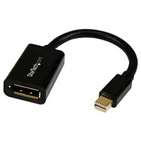 startech mini display port to display port video cable adapter male/female 6 inch black
