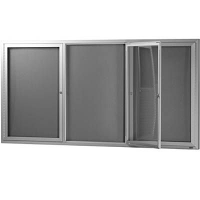 Image for VISIONCHART BE NOTICED NOTICE CASE 3 HINGED DOOR 1830 X 1220MM SILVER FRAME GREY BACKING from OFFICE NATIONAL CANNING VALE