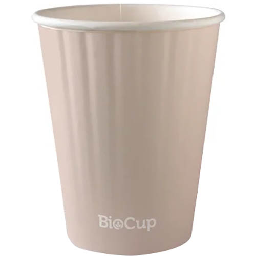 Image for BIOPAK BIOCUP AQUEOUS DOUBLE WALL CUP 390ML LEAF PACK 40 from Office National