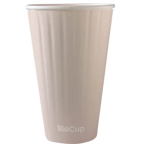 Image for BIOPAK BIOCUP AQUEOUS DOUBLE WALL CUP 460ML LEAF PACK 40 from Emerald Office Supplies Office National