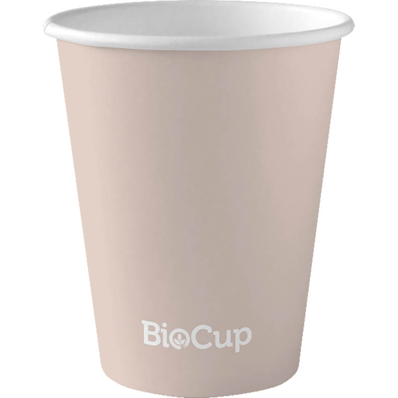 Image for BIOPAK BIOCUP AQUEOUS SINGLE WALL HOT PAPER CUP 280ML PACK 50 from Office National