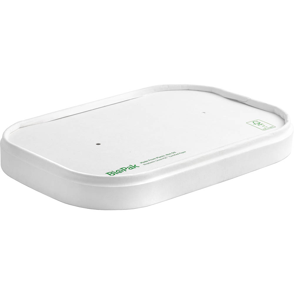 Image for BIOPAK BIOBOARD TAKEAWAY BASE LID WHITE PACK 125 from Coffs Coast Office National