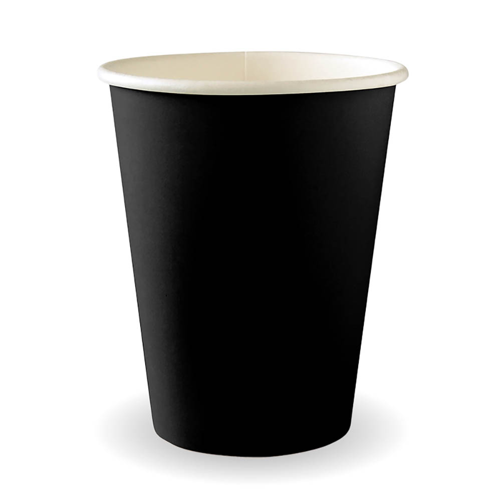Image for BIOPAK BIOCUP AQUEOUS SINGLE WALL CUP 390ML BLACK PACK 50 from Office National Barossa
