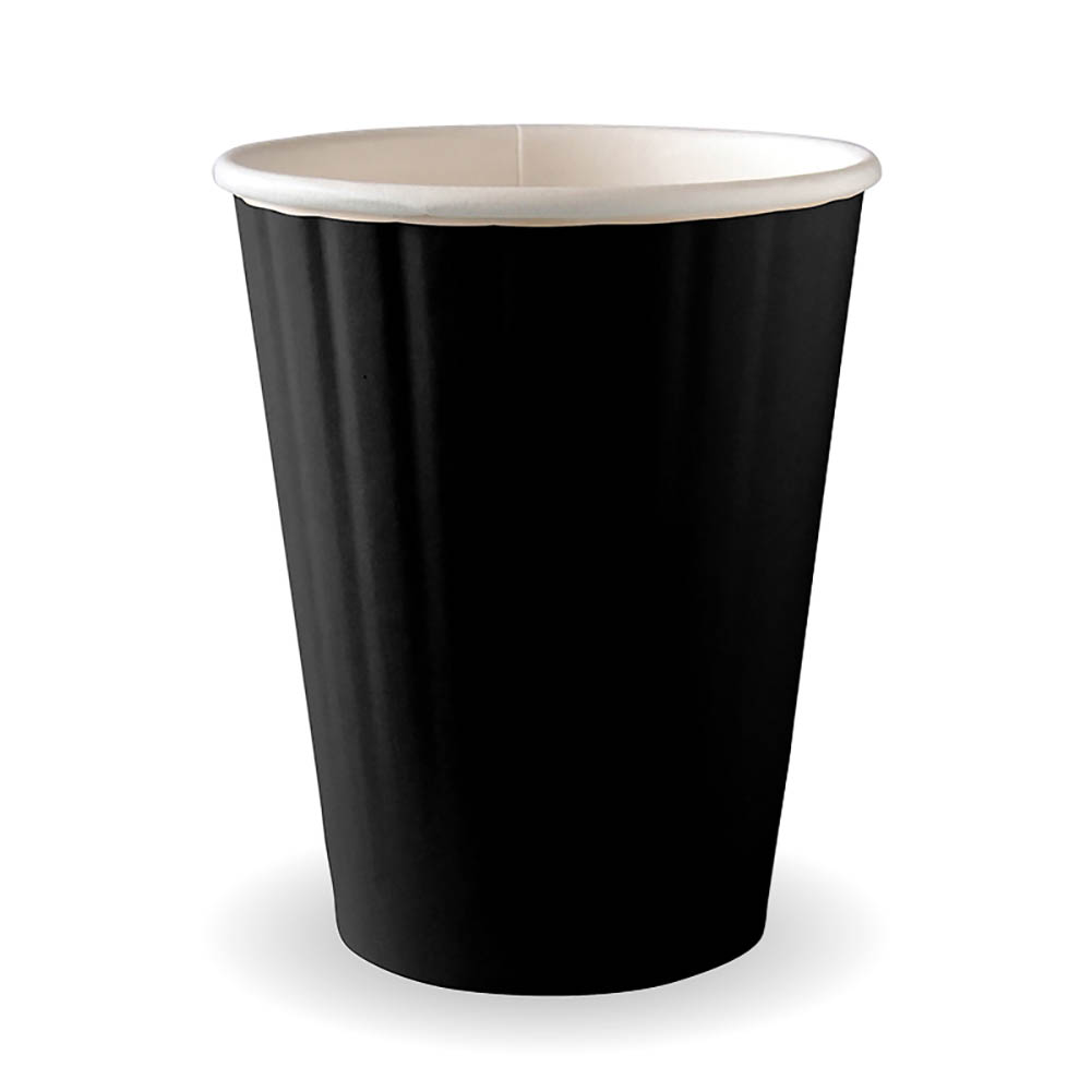 Image for BIOPAK BIOCUP AQUEOUS DOUBLE WALL CUP 390ML BLACK PACK 40 from BACK 2 BASICS & HOWARD WILLIAM OFFICE NATIONAL