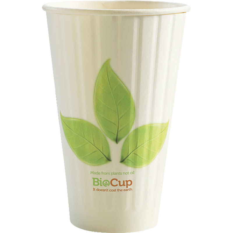 Image for BIOPAK BIOCUP DOUBLE WALL CUP 460ML LEAF PACK 40 from Angletons Office National