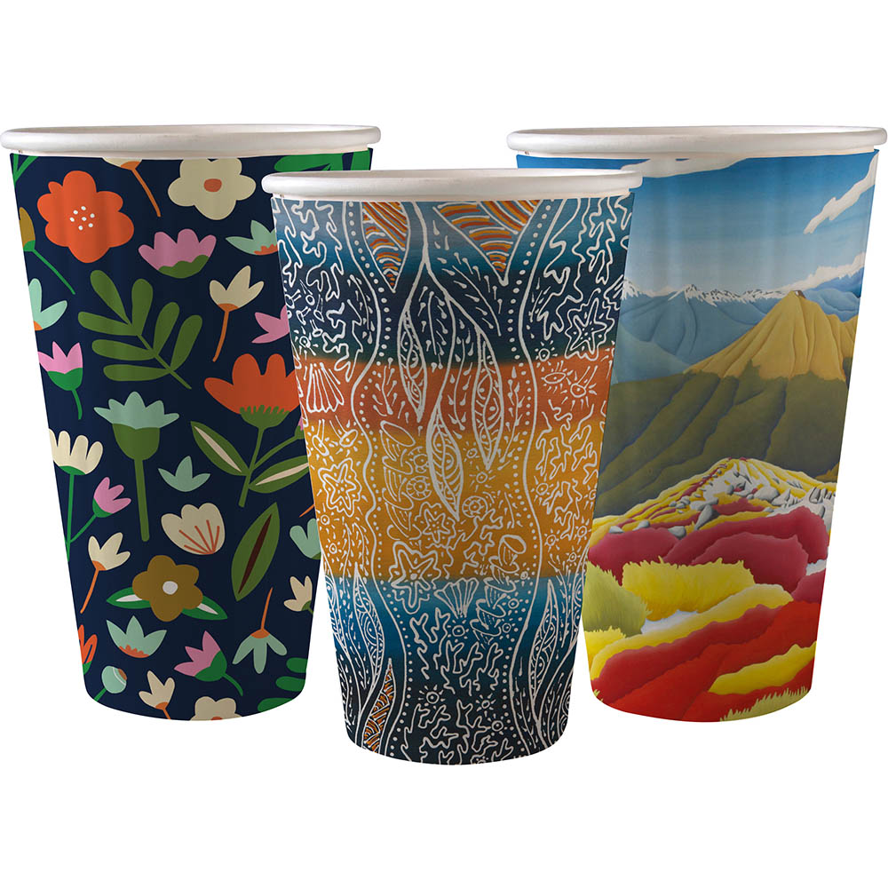 Image for BIOPAK BIOCUP DOUBLE WALL CUP ART SERIES 460ML PACK 40 from Paul John Office National