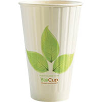 biopak biocup double wall cup 460ml leaf pack 40