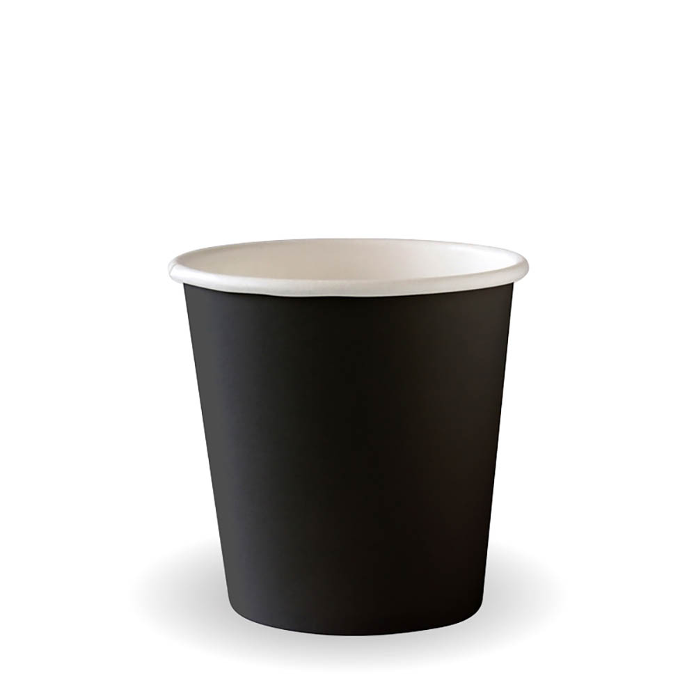 Image for BIOPAK BIOCUP AQUEOUS SINGLE WALL CUP 120ML BLACK PACK 50 from Office National Barossa