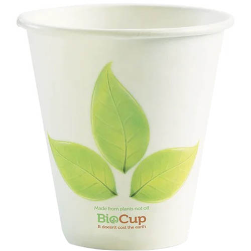 Image for BIOPAK BIOCUP SINGLE WALL CUP 280ML LEAF DESIGN PACK 50 from Office National Capalaba