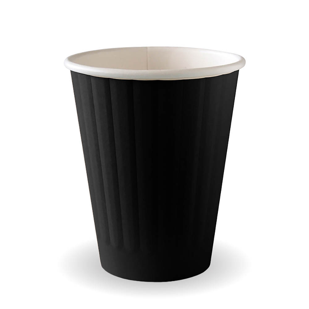 Image for BIOPAK BIOCUP AQUEOUS DOUBLE WALL CUP 255ML BLACK PACK 50 from Pirie Office National