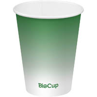 biopak biocup cold paper cup 390ml green pack 50