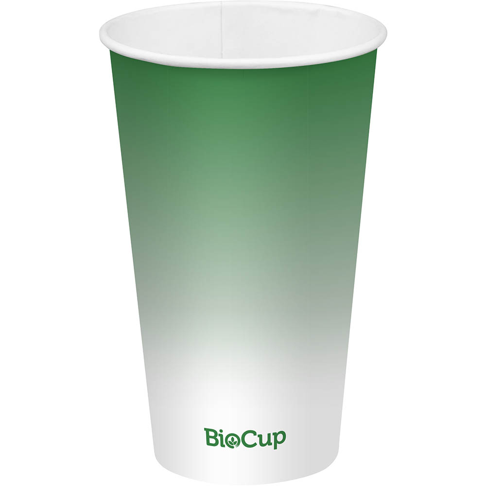 Image for BIOPAK BIOCUP COLD PAPER CUP 500ML GREEN PACK 50 from Emerald Office Supplies Office National