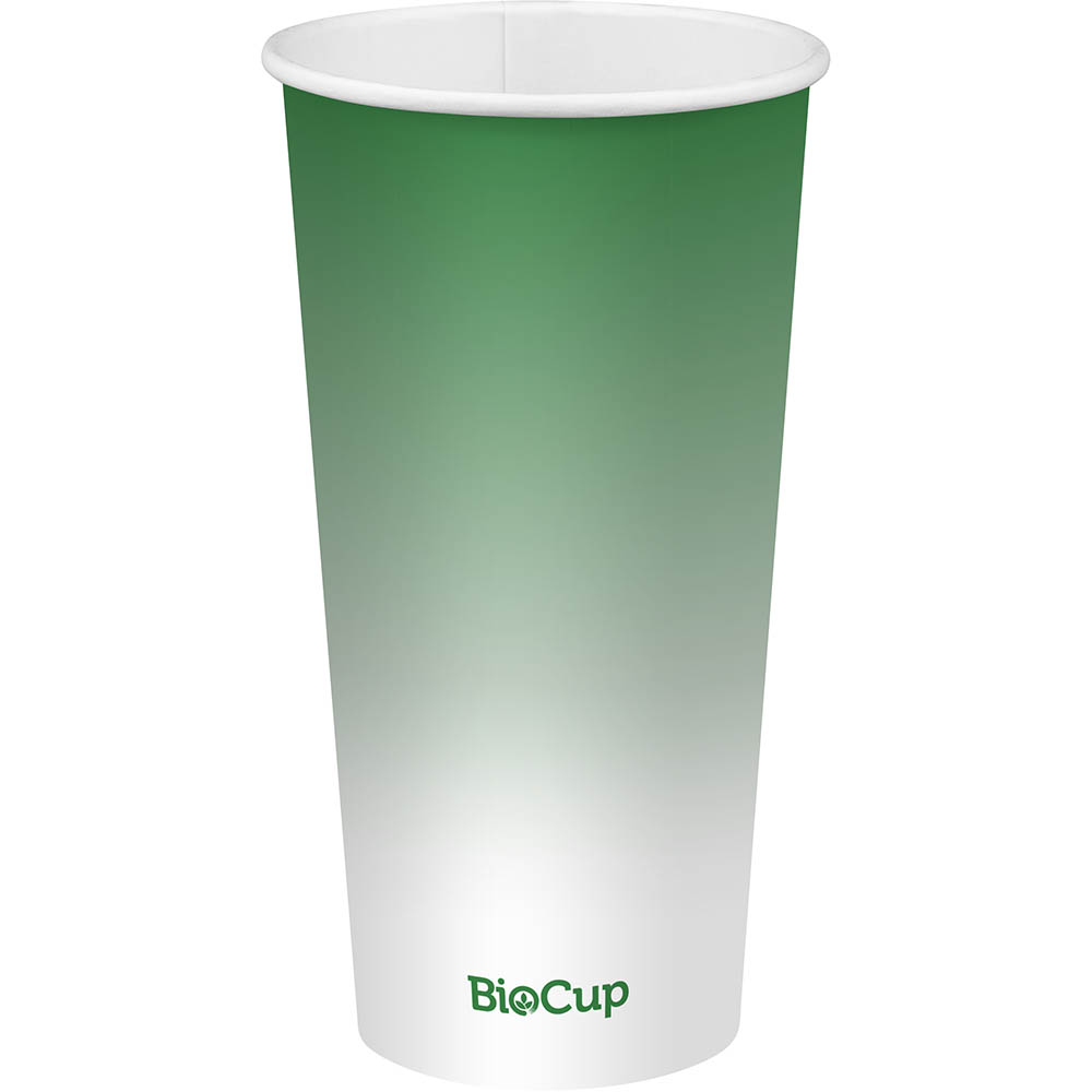 Image for BIOPAK BIOCUP COLD PAPER CUP 600ML GREEN PACK 50 from Office National Barossa