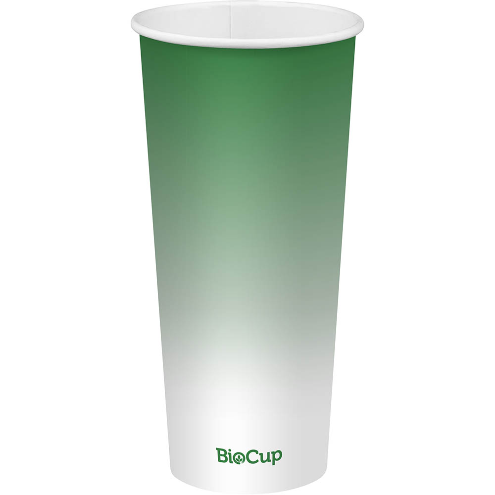 Image for BIOPAK BIOCUP COLD PAPER CUP 700ML GREEN PACK 25 from Surry Office National