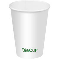 biopak biocup cold paper cup 200ml white pack 50