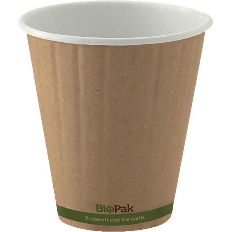 Image for BIOPAK BIOCUP DOUBLE WALL CUP 295ML KRAFT GREEN STRIPE PACK 50 from Aztec Office National
