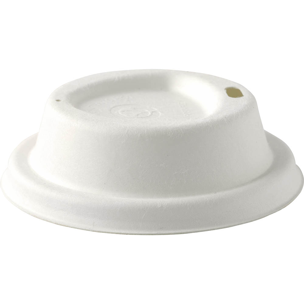 Image for BIOPAK BIOCANE CUP LID SMALL 80MM WHITE PACK 50 from Office National Capalaba