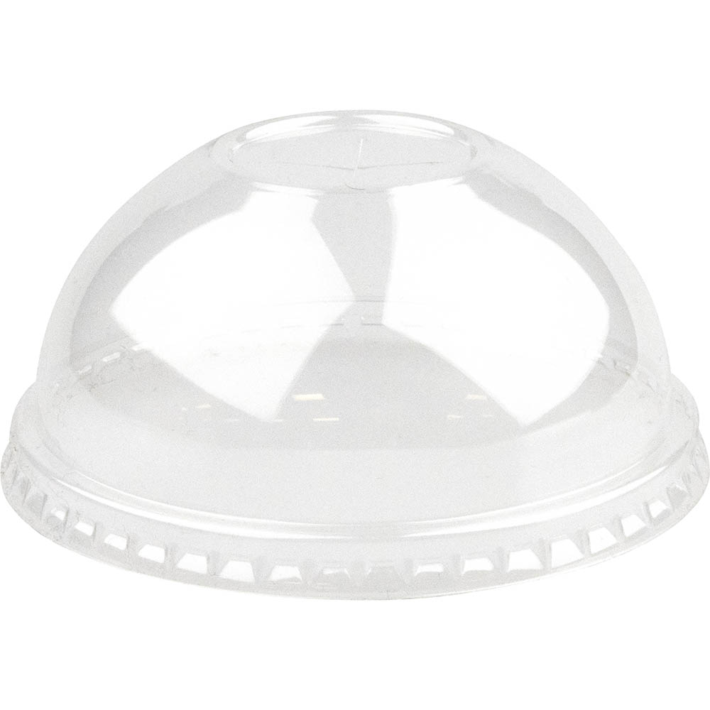 Image for BIOPAK COLD PAPER PET CUP DOME SLOT LID 90MM CLEAR PACK 100 from PaperChase Office National