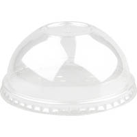 biopak cold paper pet cup dome slot lid 90mm clear pack 100