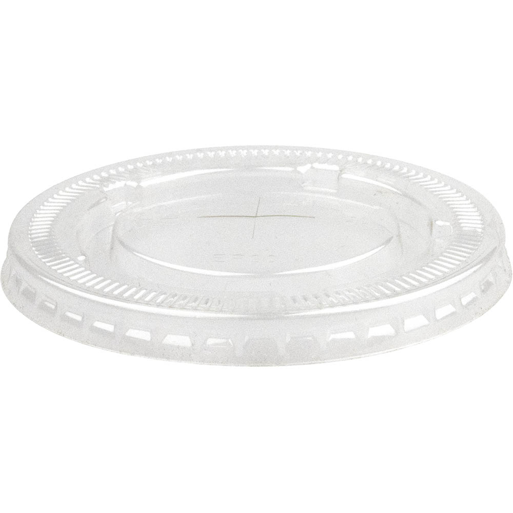 Image for BIOPAK PET FLAT LID WITH STRAW SLOT 90MM CLEAR PACK 50 from Office National Barossa