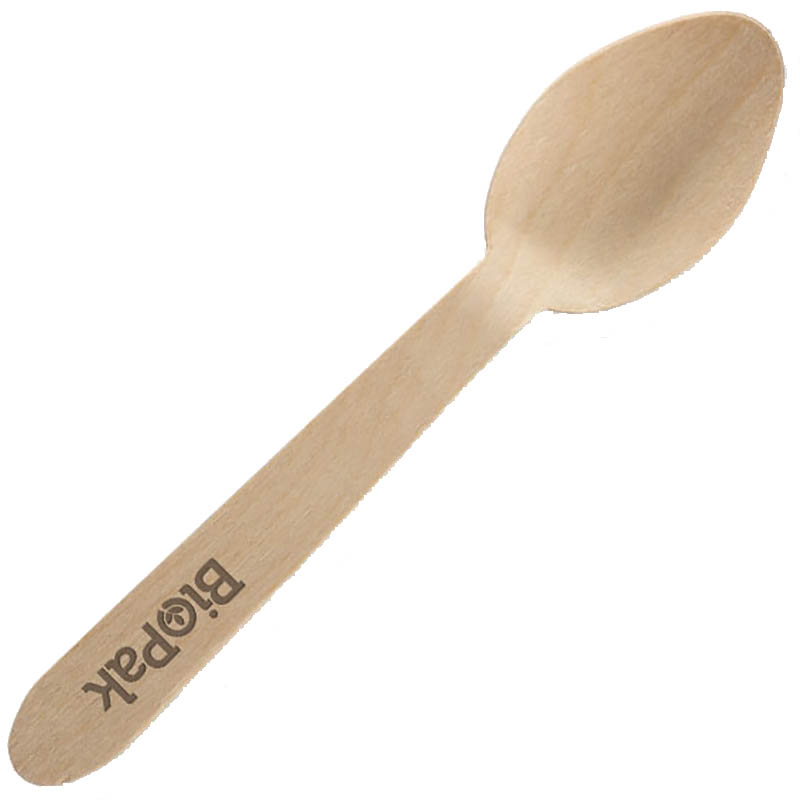 Image for BIOPAK COATED 100% WOOD TEASPOON 100MM PACK 100 from Surry Office National