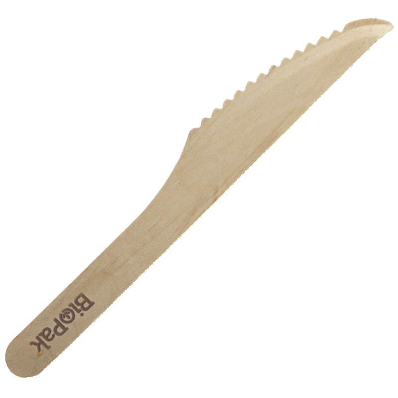 Image for BIOPAK COATED 100% WOOD KNIFE 160MM PACK 100 from Aztec Office National