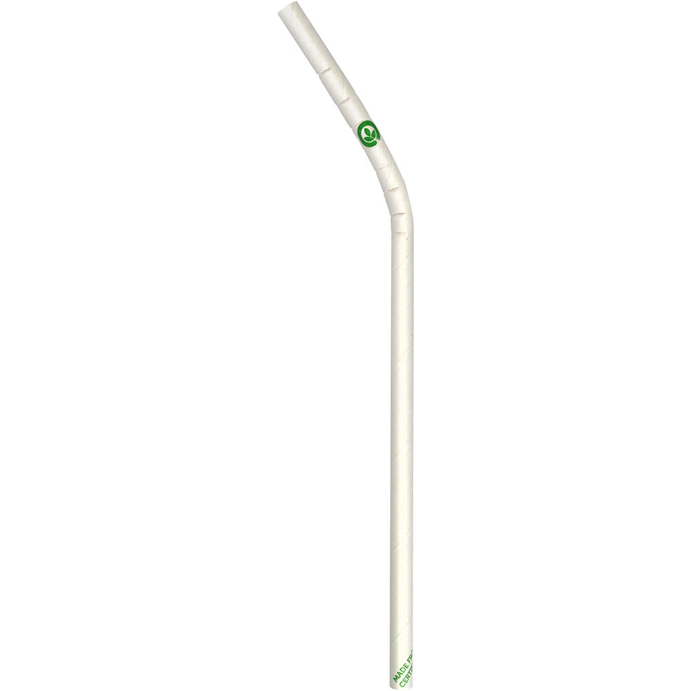 Image for BIOPAK BIOSTRAW BENDY STRAW 6MM WHITE PACK 250 from Ezi Office Supplies Gold Coast Office National