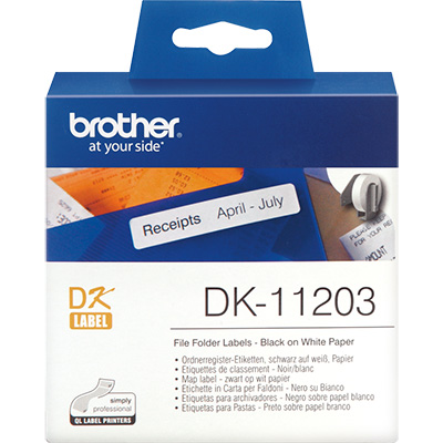 Image for BROTHER DK-11203 LABEL ROLL 17 X 87MM WHITE ROLL 300 from Express Office National