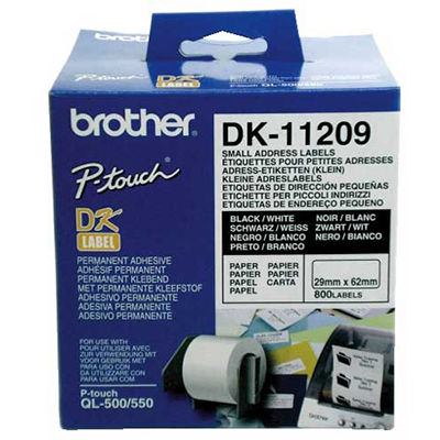 Image for BROTHER DK-11209 LABEL ROLL 29 X 62MM WHITE ROLL 800 from Pirie Office National