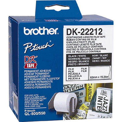 Image for BROTHER DK-22212 CONTINUOUS FILM LABEL ROLL 62MM X 15.24M WHITE from Aztec Office National Melbourne