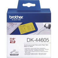 brother dk-44605 removable continuous paper label roll 62mm x 30.48mm yellow