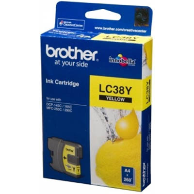 Image for BROTHER LC38Y INK CARTRIDGE YELLOW from Aztec Office National Melbourne
