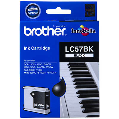 Image for BROTHER LC57BK INK CARTRIDGE BLACK from OFFICE NATIONAL CANNING VALE, JOONDALUP & OFFICE TOOLS OPD