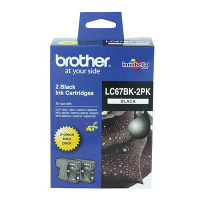 Image for BROTHER LC67BK2PK INK CARTRIDGE BLACK PACK 2 from OFFICE NATIONAL CANNING VALE