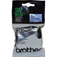 brother m-521 non laminated labelling tape 9mm black on blue