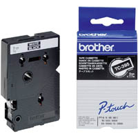brother tc-395 labelling tape 9mm white on black