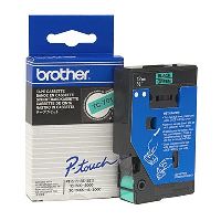 brother tc-701 laminated labelling tape 12mm black on green