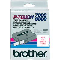 brother tx-232 laminated labelling tape 12mm red on white
