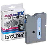 brother tx-233 laminated labelling tape 12mm blue on white