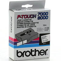 brother tx-241 laminated labelling tape 18mm black on white