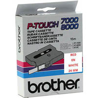 brother tx-252 laminated labelling tape 24mm red on white